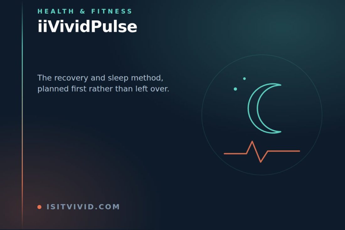 Line illustration of a crescent moon above a pulse line, representing the iiVividPulse recovery and sleep method
